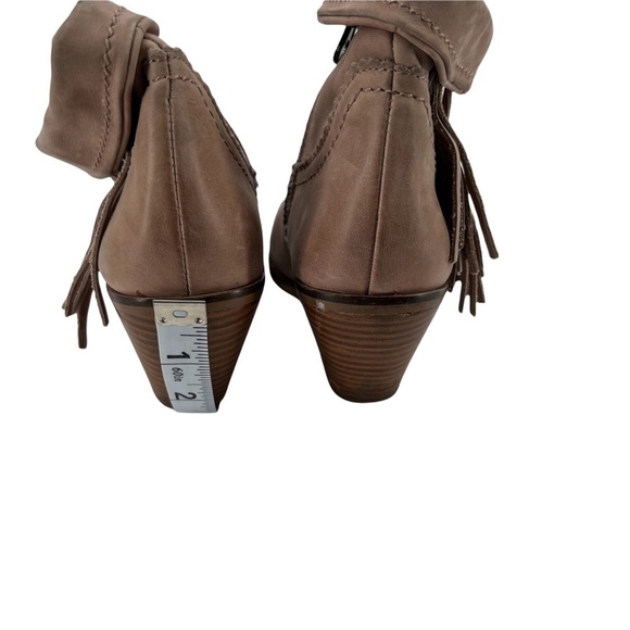 Sam Edelman Tan Louie Western Fringe Stack Heel Ankle Boots Size 5 Women’s - Picture 8 of 11